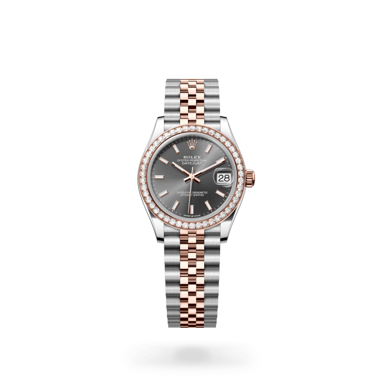 Rolex Datejust 31 Oyster, 31 mm, Oystersteel çelik, Everose altın ve pırlanta M278381RBR-0018