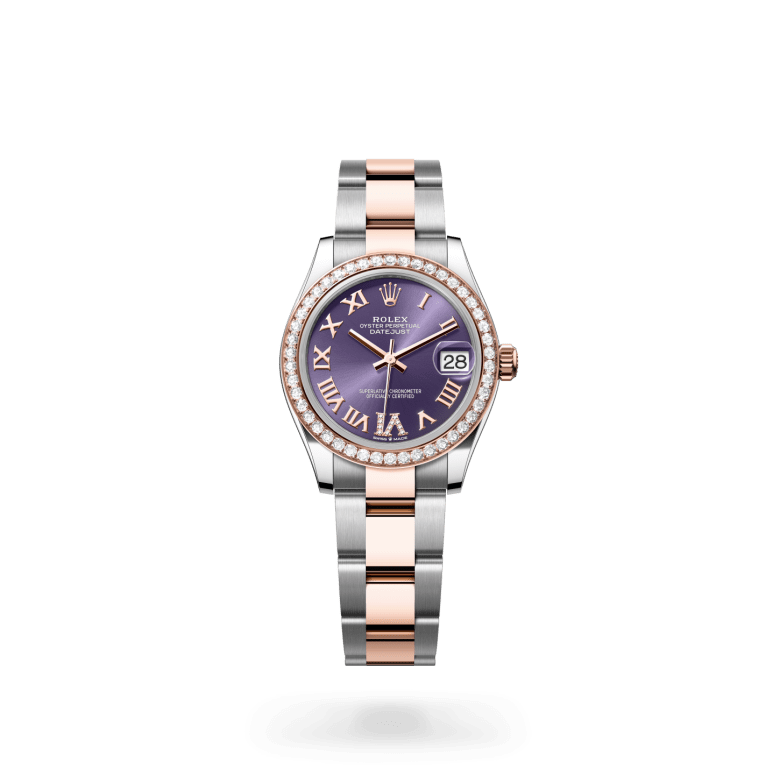 Rolex Datejust 31 Oyster, 31 mm, Oystersteel çelik, Everose altın ve pırlanta M278381RBR-0019