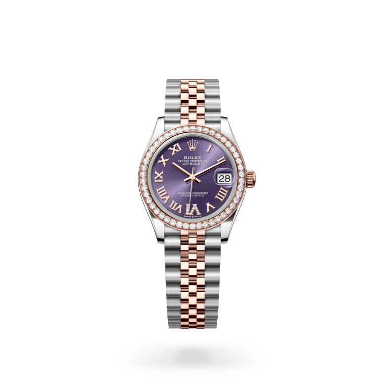 Rolex Datejust 31 Oyster, 31 mm, Oystersteel çelik, Everose altın ve pırlanta M278381RBR-0020