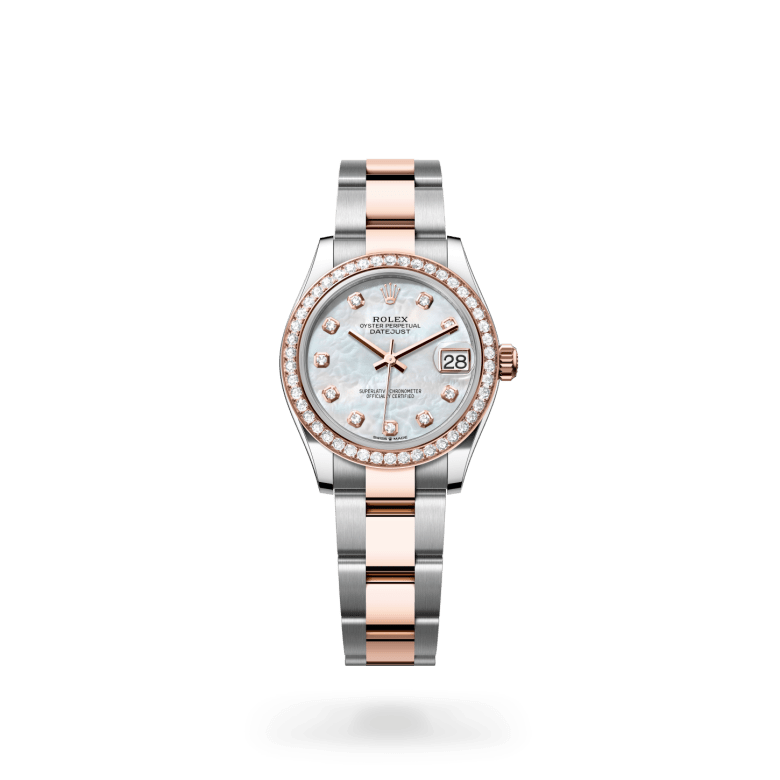Rolex Datejust 31 Oyster, 31 mm, Oystersteel çelik, Everose altın ve pırlanta M278381RBR-0025