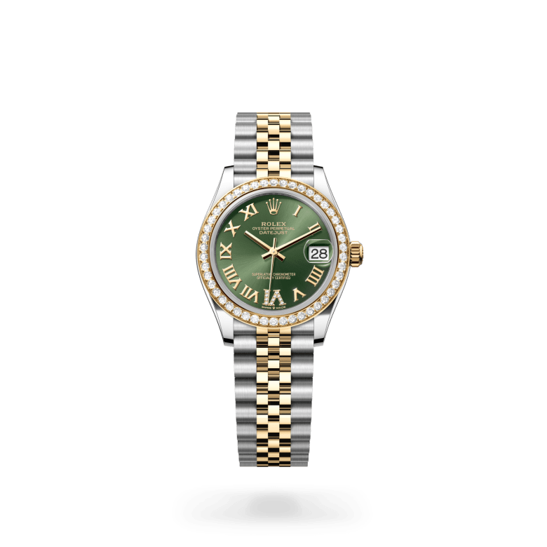 Rolex Datejust 31 Oyster, 31 mm, Oystersteel çelik, sarı altın ve pırlanta M278383RBR-0016