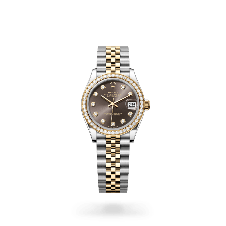 Rolex Datejust 31 Oyster, 31 mm, Oystersteel çelik, sarı altın ve pırlanta M278383RBR-0022