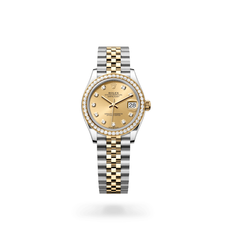 Rolex Datejust 31 Oyster, 31 mm, Oystersteel çelik, sarı altın ve pırlanta M278383RBR-0026
