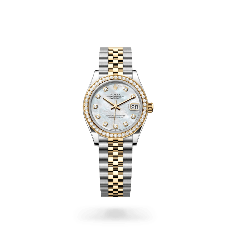 Rolex Datejust 31 Oyster, 31 mm, Oystersteel çelik, sarı altın ve pırlanta M278383RBR-0028