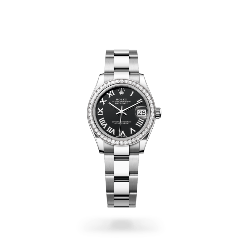 Rolex Datejust 31 Oyster, 31 mm, Oystersteel çelik, beyaz altın ve pırlanta M278384RBR-0001