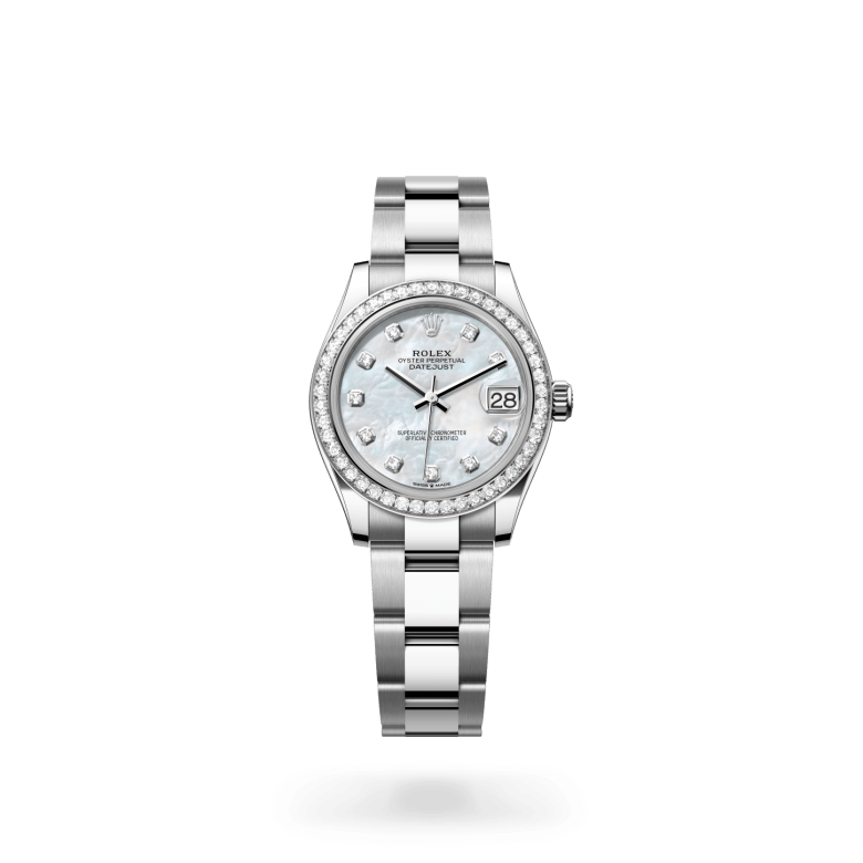 Rolex Datejust 31 Oyster, 31 mm, Oystersteel çelik, beyaz altın ve pırlanta M278384RBR-0007