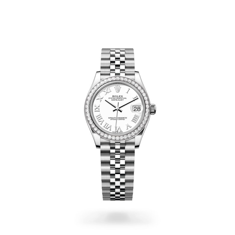 Rolex Datejust 31 Oyster, 31 mm, Oystersteel çelik, beyaz altın ve pırlanta M278384RBR-0014