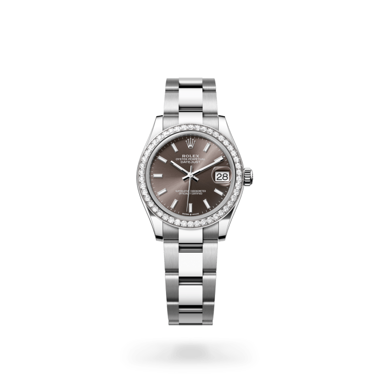 Rolex Datejust 31 Oyster, 31 mm, Oystersteel çelik, beyaz altın ve pırlanta M278384RBR-0019