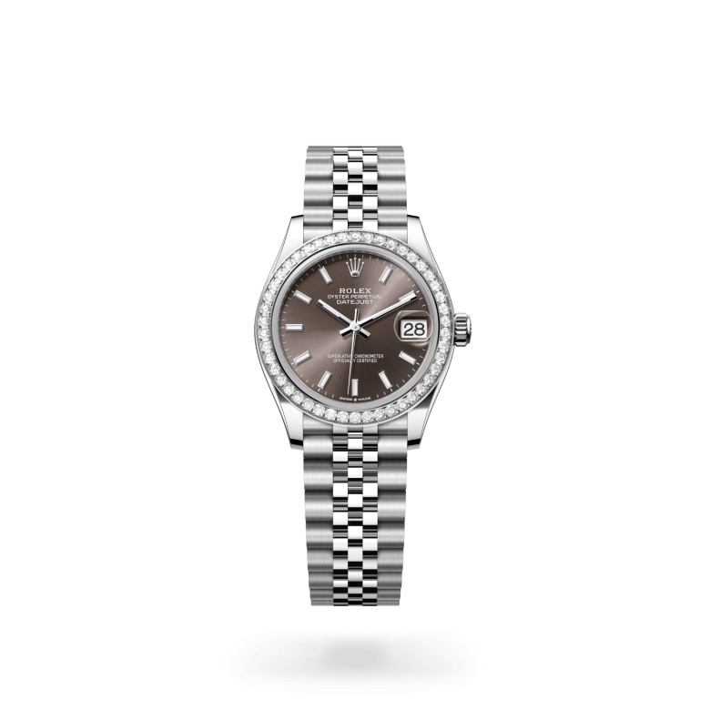 Rolex Datejust 31 Oyster, 31 mm, Oystersteel çelik, beyaz altın ve pırlanta M278384RBR-0020
