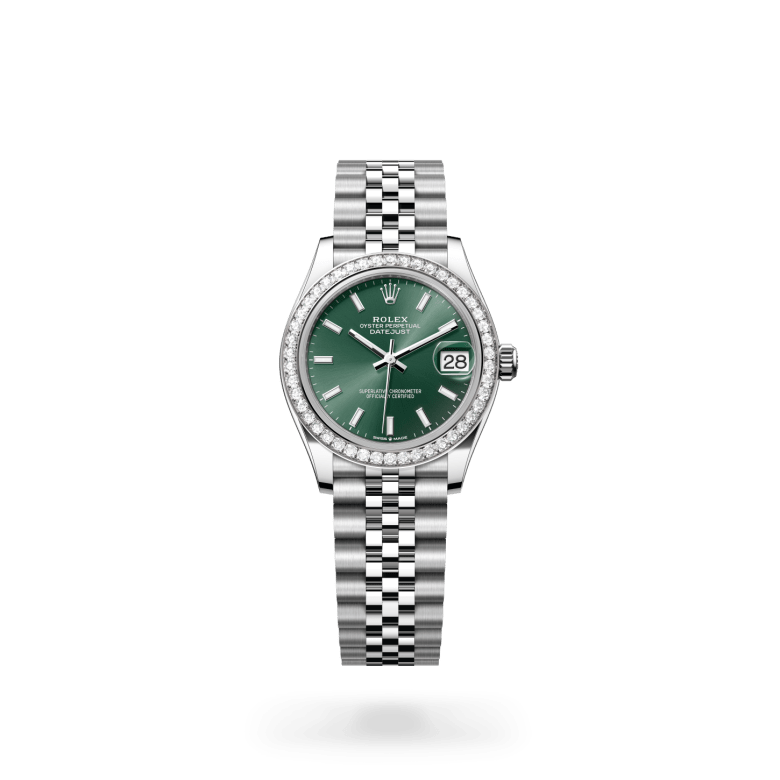 Rolex Datejust 31 Oyster, 31 mm, Oystersteel çelik, beyaz altın ve pırlanta M278384RBR-0022