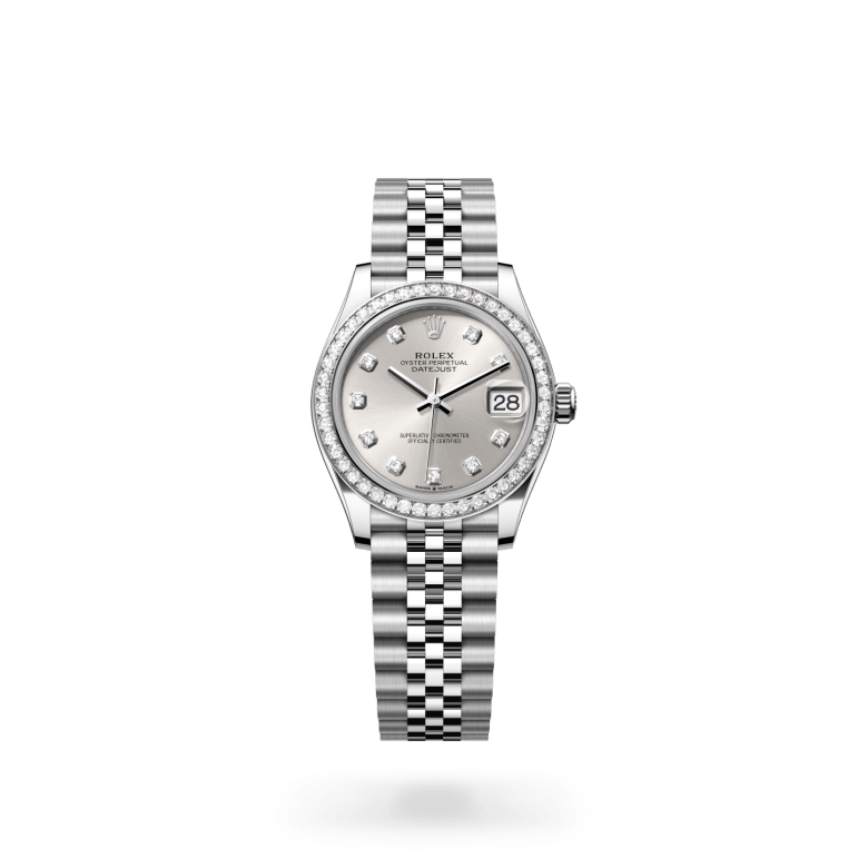 Rolex Datejust 31 Oyster, 31 mm, Oystersteel çelik, beyaz altın ve pırlanta M278384RBR-0034