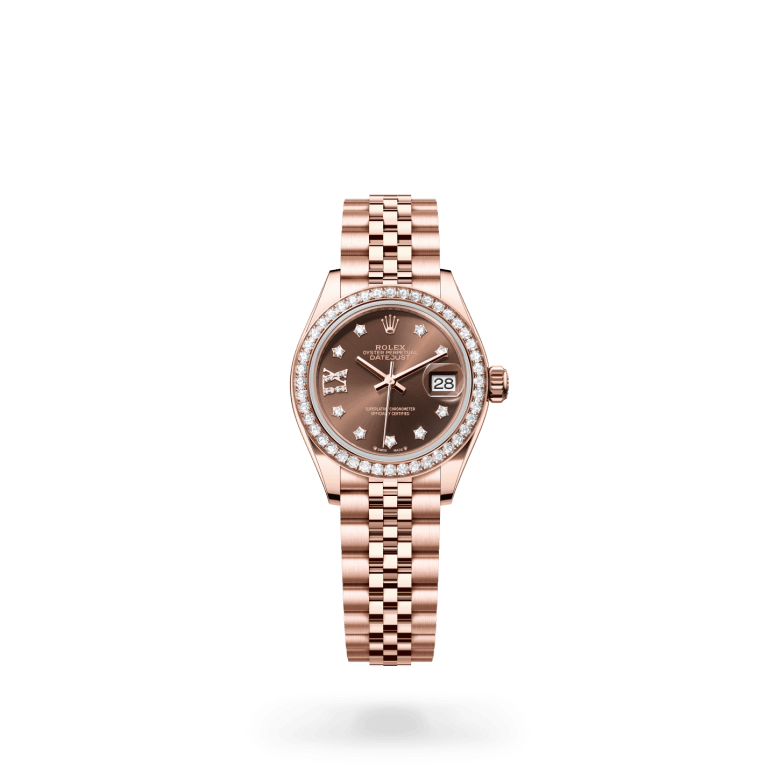 Rolex Lady-Datejust Oyster, 28 mm, Everose altın ve pırlanta M279135RBR-0002