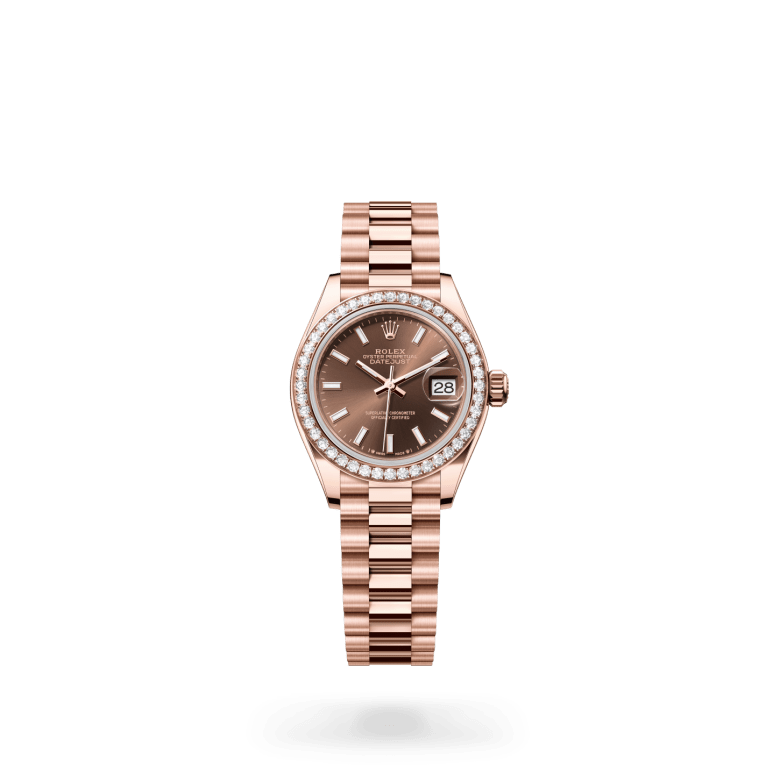 Rolex Lady-Datejust Oyster, 28 mm, Everose altın ve pırlanta M279135RBR-0005