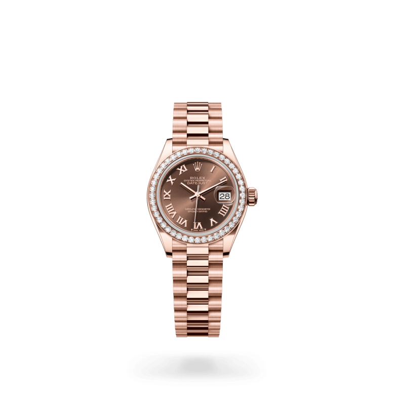 Rolex Lady-Datejust Oyster, 28 mm, Everose altın ve pırlanta M279135RBR-0016