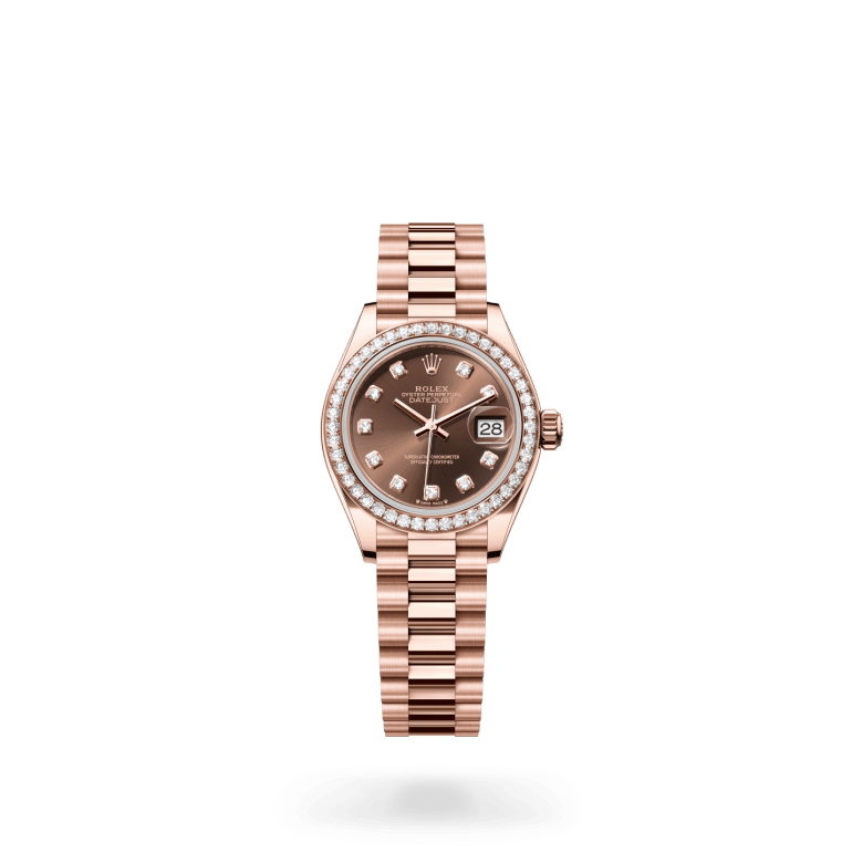 Rolex Lady-Datejust Oyster, 28 mm, Everose altın ve pırlanta M279135RBR-0017