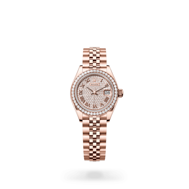 Rolex Lady-Datejust Oyster, 28 mm, Everose altın ve pırlanta M279135RBR-0022