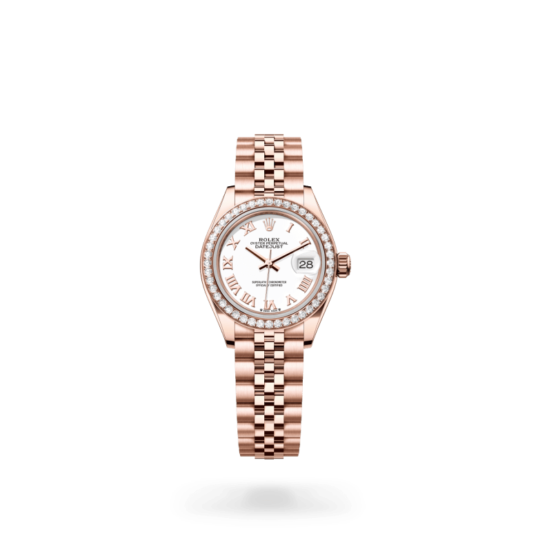 Rolex Lady-Datejust Oyster, 28 mm, Everose altın ve pırlanta M279135RBR-0024