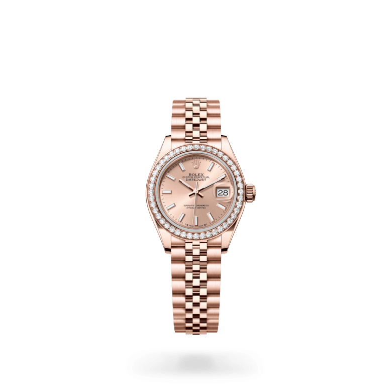 Rolex Lady-Datejust Oyster, 28 mm, Everose altın ve pırlanta M279135RBR-0026