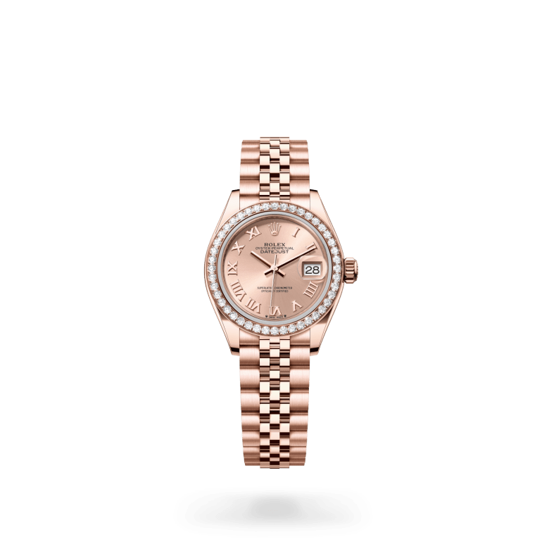Rolex Lady-Datejust Oyster, 28 mm, Everose altın ve pırlanta M279135RBR-0028
