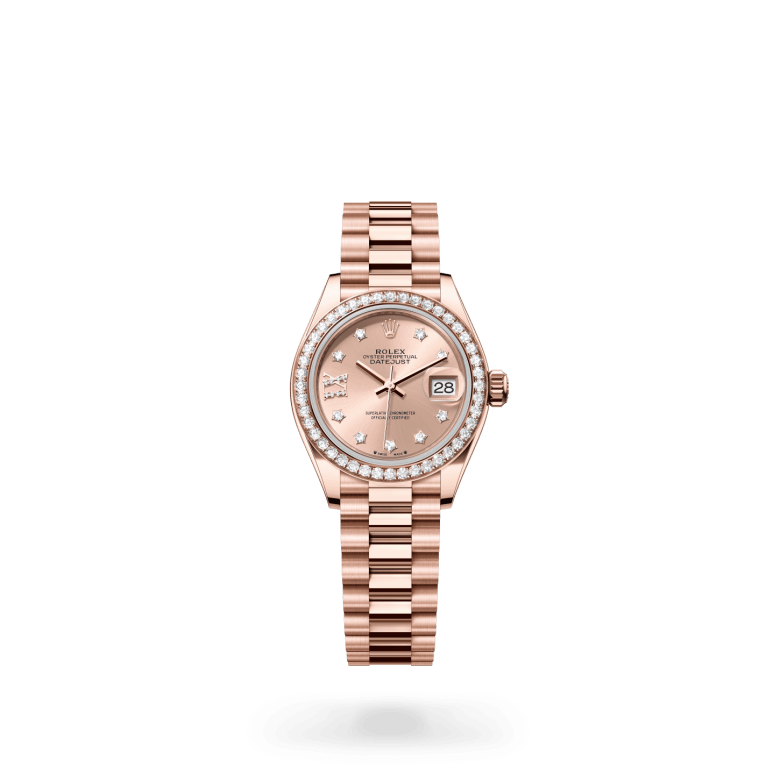 Rolex Lady-Datejust Oyster, 28 mm, Everose altın ve pırlanta M279135RBR-0029