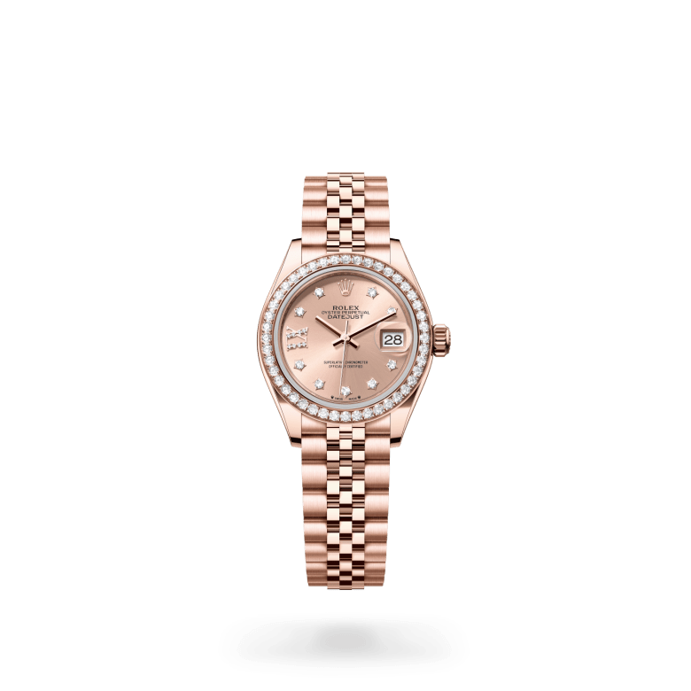 Rolex Lady-Datejust Oyster, 28 mm, Everose altın ve pırlanta M279135RBR-0030