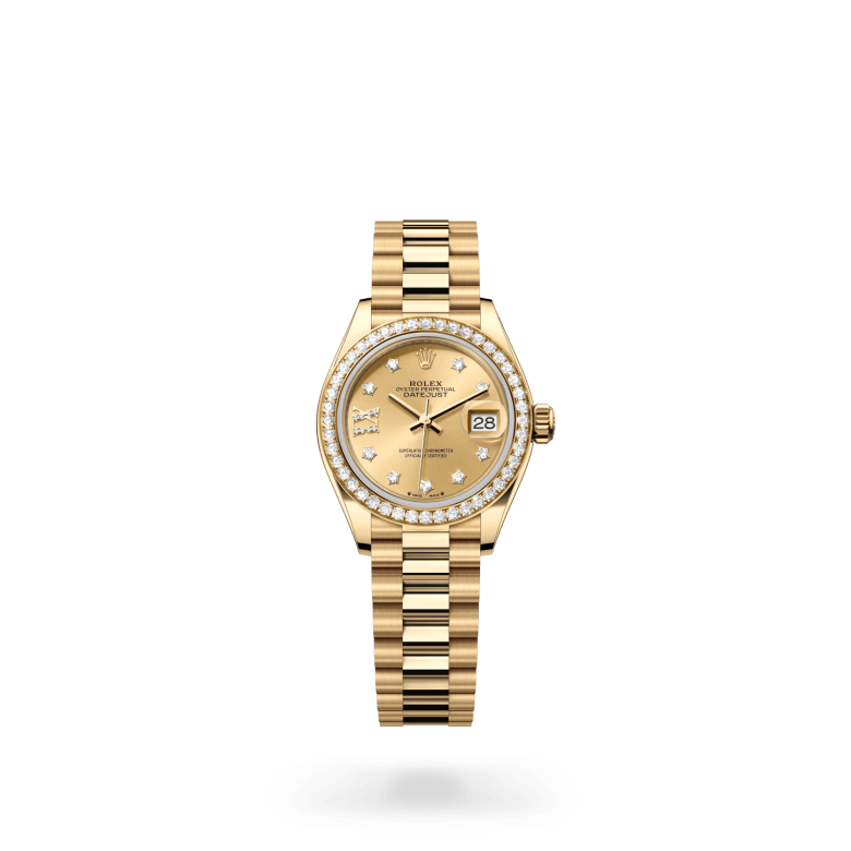 Rolex Lady-Datejust Oyster, 28 mm, sarı altın ve pırlanta M279138RBR-0006