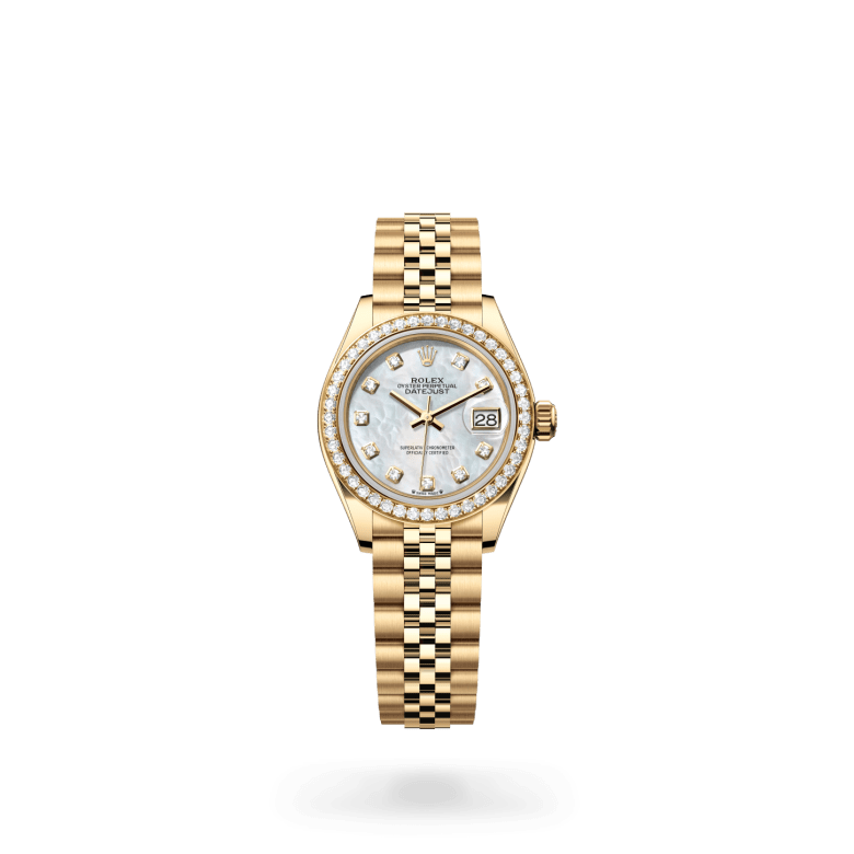 Rolex Lady-Datejust Oyster, 28 mm, sarı altın ve pırlanta M279138RBR-0016