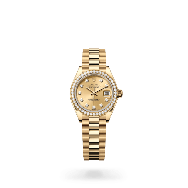 Rolex Lady-Datejust Oyster, 28 mm, sarı altın ve pırlanta M279138RBR-0023