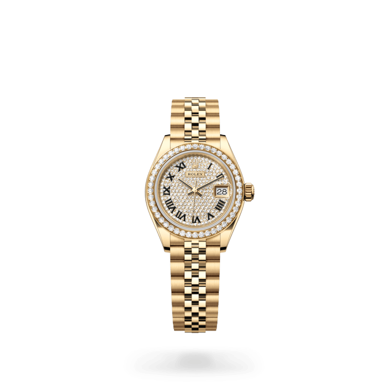 Rolex Lady-Datejust Oyster, 28 mm, sarı altın ve pırlanta M279138RBR-0030