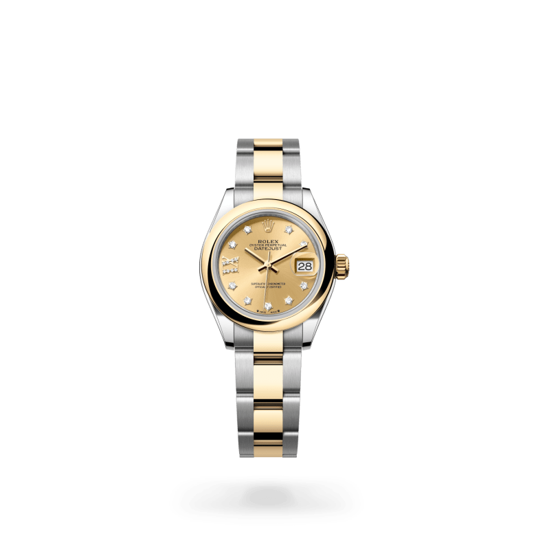 Rolex Lady-Datejust Oyster, 28 mm, Oystersteel çelik ve sarı altın M279163-0021