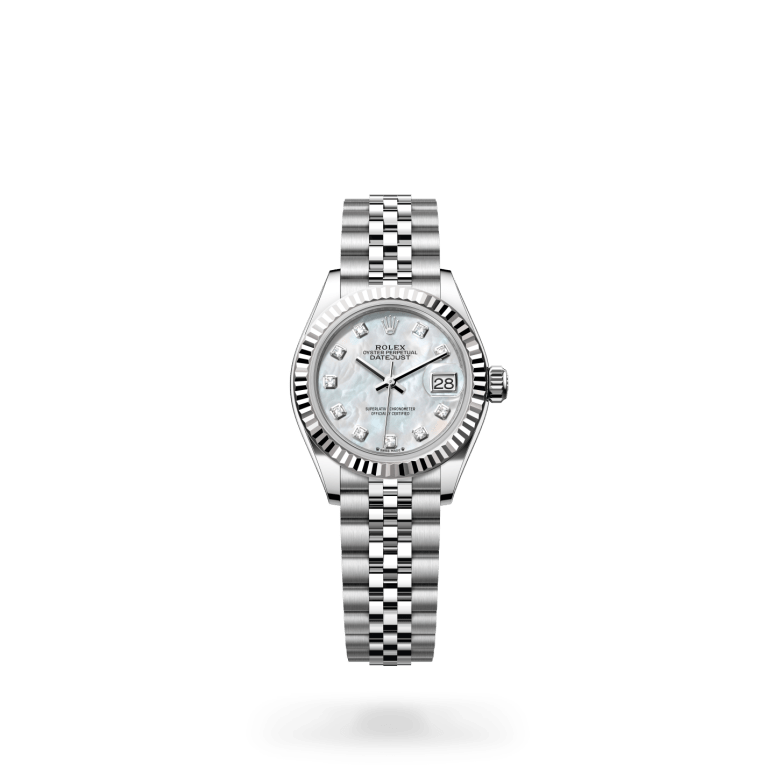 Rolex Lady-Datejust Oyster, 28 mm, Oystersteel çelik ve beyaz altın M279174-0009
