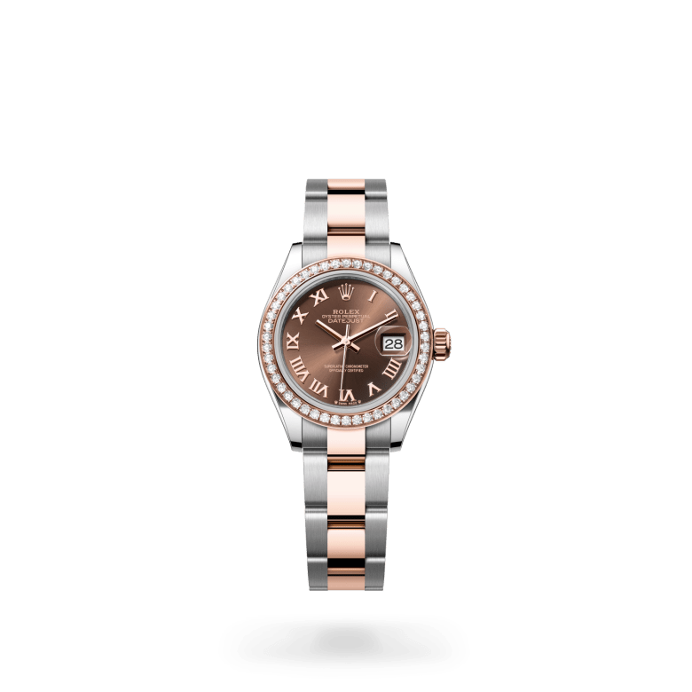 Rolex Lady-Datejust Oyster, 28 mm, Oystersteel çelik, Everose altın ve pırlanta M279381RBR-0010