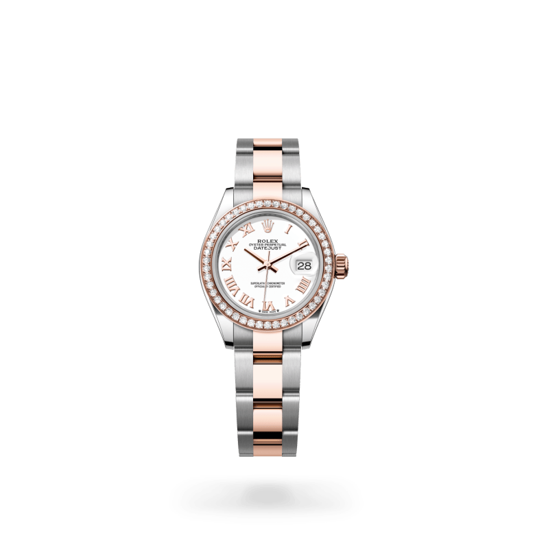 Rolex Lady-Datejust Oyster, 28 mm, Oystersteel çelik, Everose altın ve pırlanta M279381RBR-0022