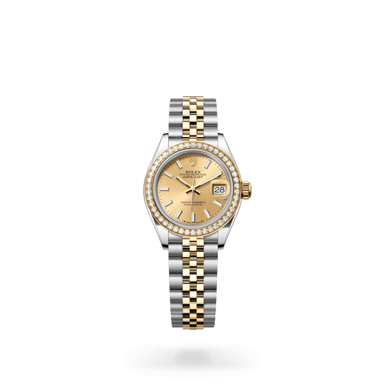 Rolex Lady-Datejust Oyster, 28 mm, Oystersteel çelik, sarı altın ve pırlanta M279383RBR-0001