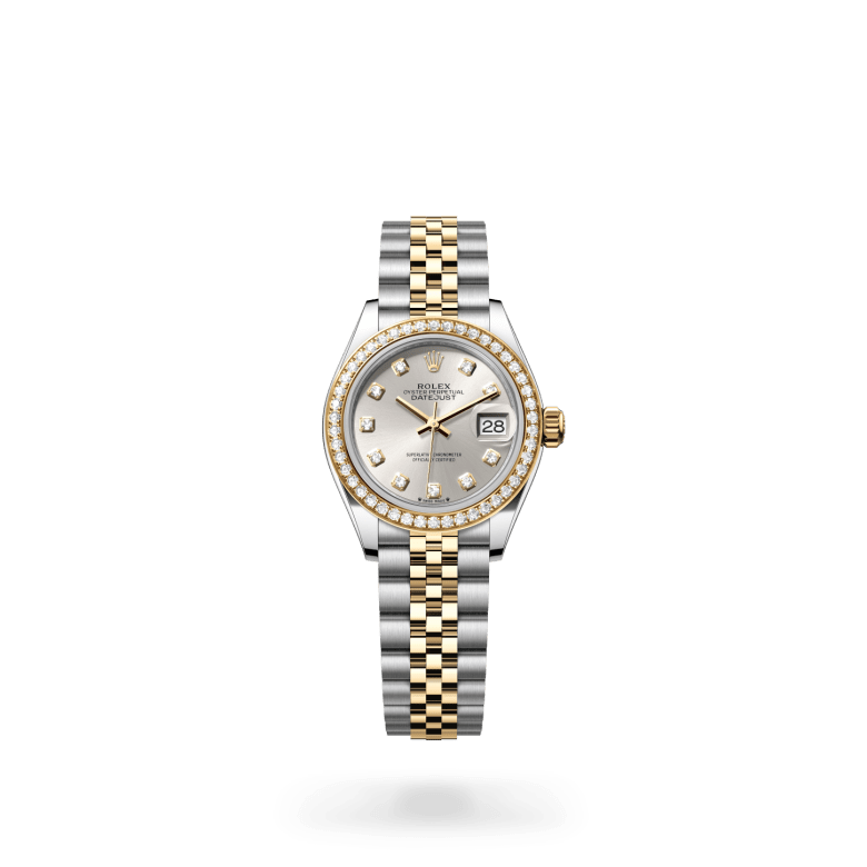 Rolex Lady-Datejust Oyster, 28 mm, Oystersteel çelik, sarı altın ve pırlanta M279383RBR-0007
