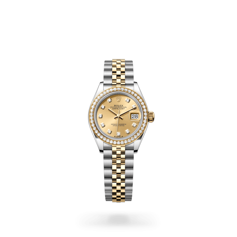 Rolex Lady-Datejust Oyster, 28 mm, Oystersteel çelik, sarı altın ve pırlanta M279383RBR-0011