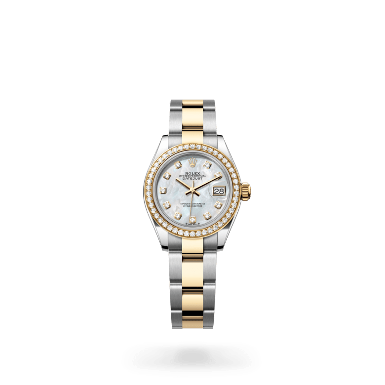 Rolex Lady-Datejust Oyster, 28 mm, Oystersteel çelik, sarı altın ve pırlanta M279383RBR-0020