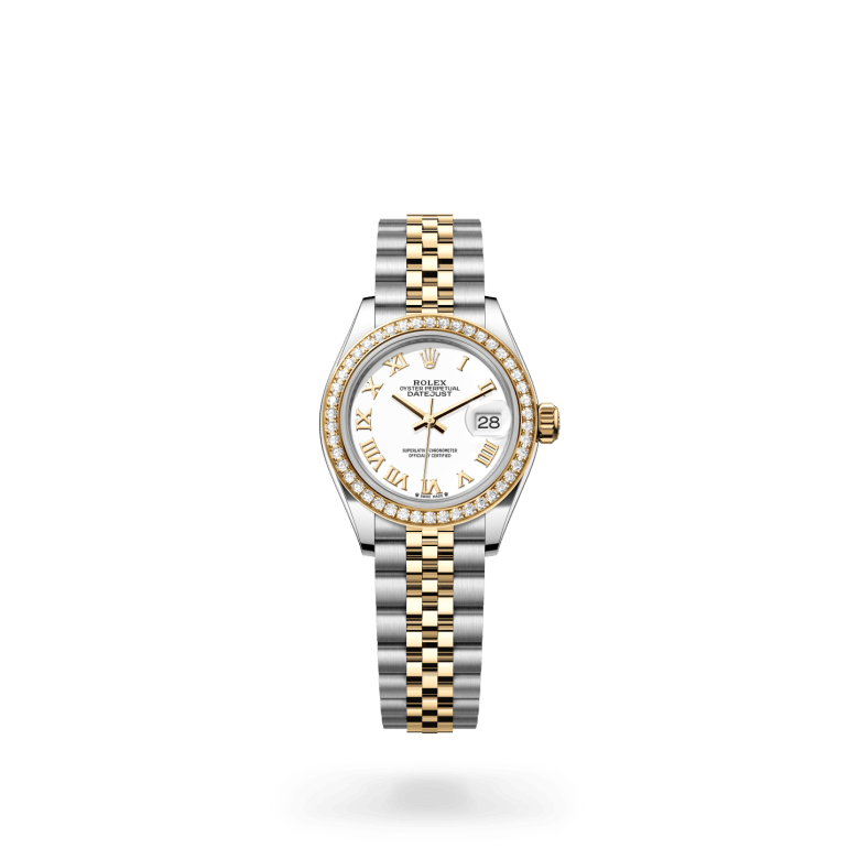 Rolex Lady-Datejust Oyster, 28 mm, Oystersteel çelik, sarı altın ve pırlanta M279383RBR-0023