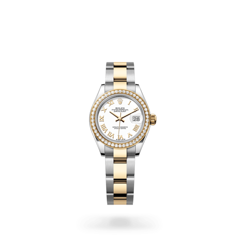 Rolex Lady-Datejust Oyster, 28 mm, Oystersteel çelik, sarı altın ve pırlanta M279383RBR-0024