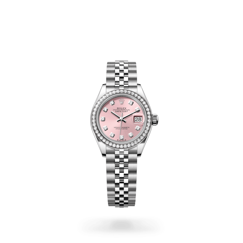 Rolex Lady-Datejust Oyster, 28 mm, Oystersteel çelik, beyaz altın ve pırlanta M279384RBR-0003