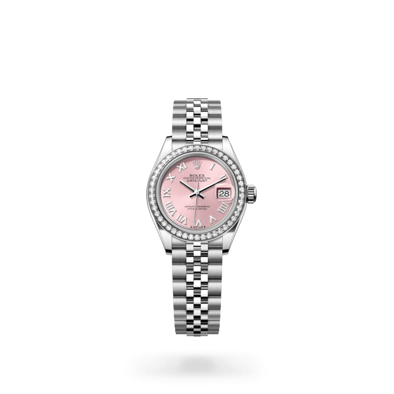 Rolex Lady-Datejust Oyster, 28 mm, Oystersteel çelik, beyaz altın ve pırlanta M279384RBR-0005