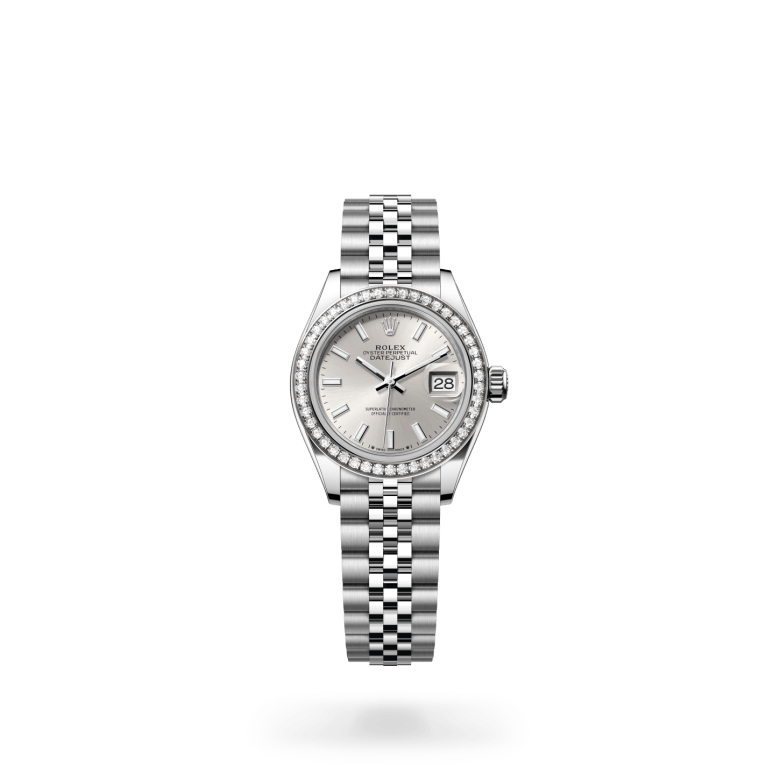 Rolex Lady-Datejust Oyster, 28 mm, Oystersteel çelik, beyaz altın ve pırlanta M279384RBR-0007