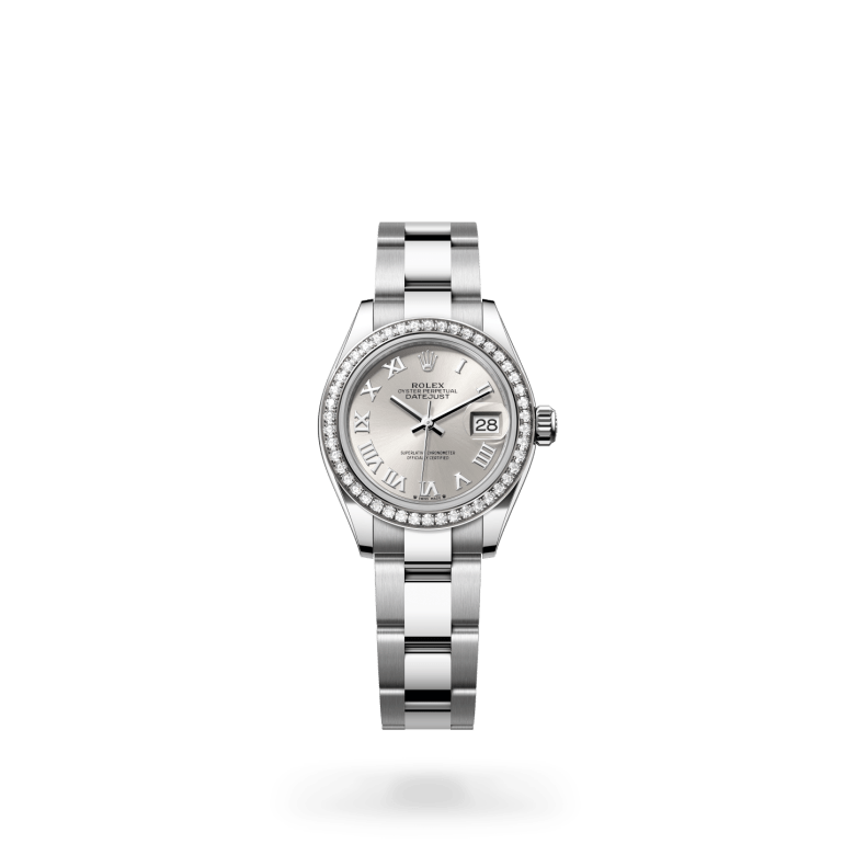 Rolex Lady-Datejust Oyster, 28 mm, Oystersteel çelik, beyaz altın ve pırlanta M279384RBR-0010