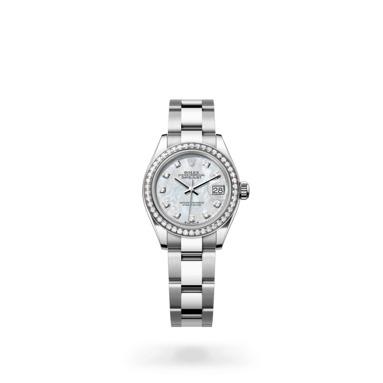 Rolex Lady-Datejust Oyster, 28 mm, Oystersteel çelik, beyaz altın ve pırlanta M279384RBR-0012