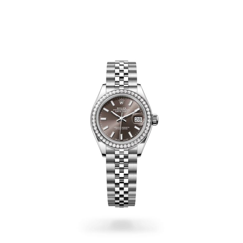 Rolex Lady-Datejust Oyster, 28 mm, Oystersteel çelik, beyaz altın ve pırlanta M279384RBR-0013
