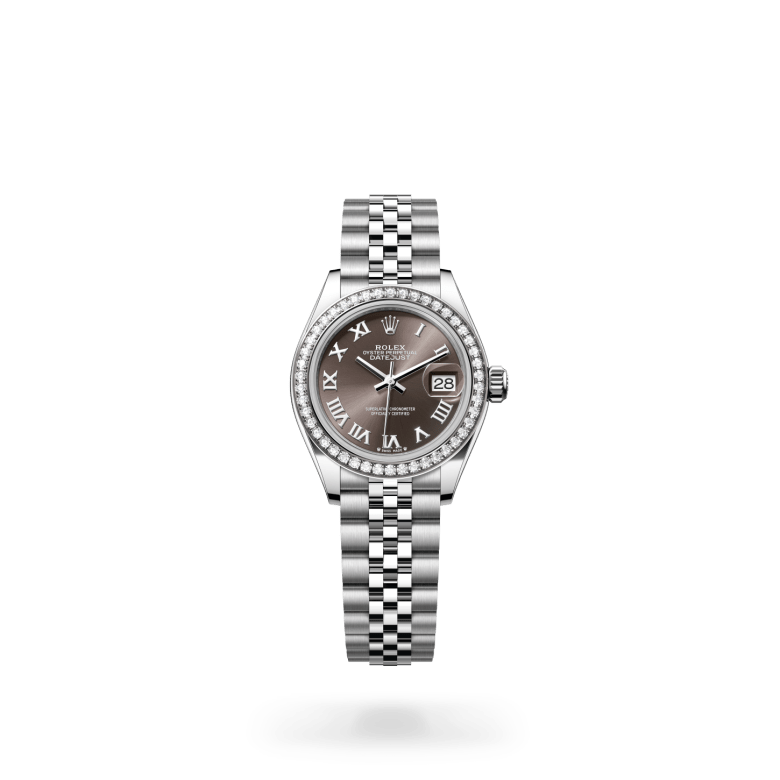 Rolex Lady-Datejust Oyster, 28 mm, Oystersteel çelik, beyaz altın ve pırlanta M279384RBR-0015
