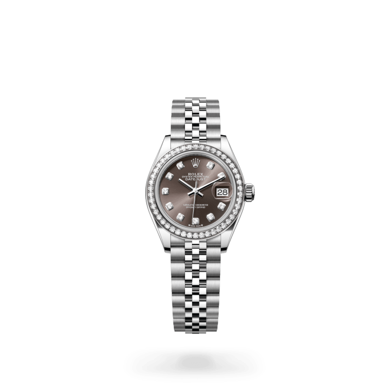Rolex Lady-Datejust Oyster, 28 mm, Oystersteel çelik, beyaz altın ve pırlanta M279384RBR-0017
