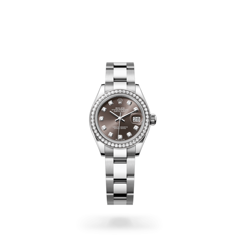 Rolex Lady-Datejust Oyster, 28 mm, Oystersteel çelik, beyaz altın ve pırlanta M279384RBR-0018