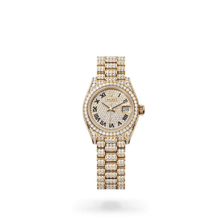 Rolex Lady-Datejust Oyster, 28 mm, sarı altın ve pırlanta M279458RBR-0001