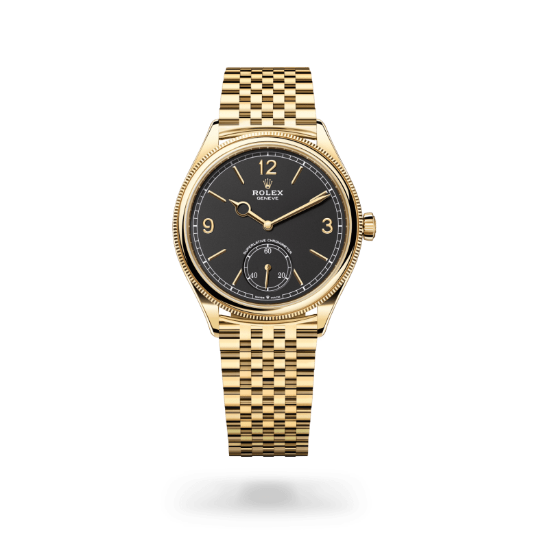 Rolex 1908 39 mm, 18 kt sarı altın, cilalı yüzey M52508-0007